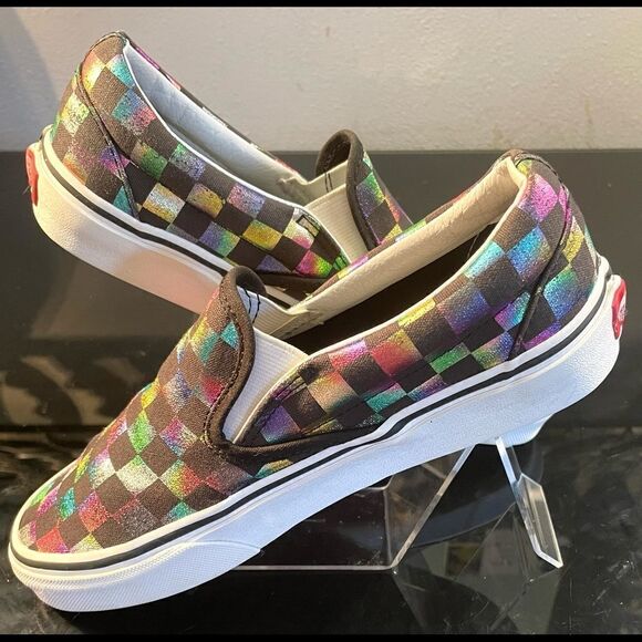 Vans Off the Wall Multicolored Foil Sneakers Slip On Shoes Size Men 5 Wom 6.5 - Picture 4 of 10